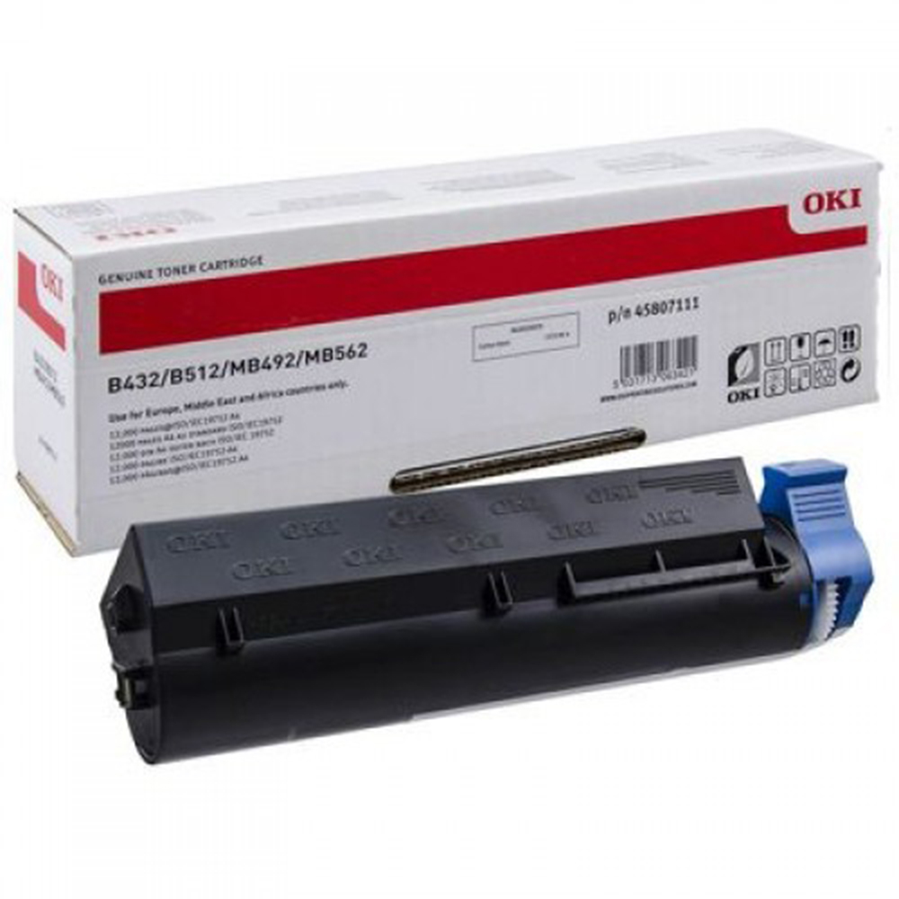 OKI B432/512/MB492 BLACK TONER 12K  45807112